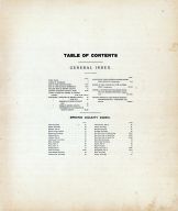 Table of Contents, Brown County 1905
